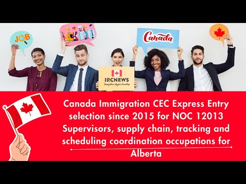 CEC Express Entry selection since 2015 for NOC 12013 Supervisors, supply chain, tracking for Alberta
