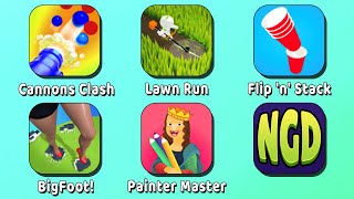 Cannons Clash, Lawn Run, Flip 'n' Stack, BigFoot!, Painter Master: Create & Draw | New Games Daily screenshot 5