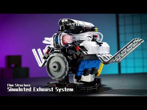 Stem конструктор двигатель V8 аккумуляторный, для детей и взрослых, 655 деталей, видео 1