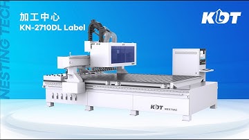 Nesting Center KN-2710DL Label | one machine handles cutting, drilling, and grooving