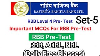 Pretest Tayari Set-5 🤪 Banking Pretest Preparation class level 4/5 // MCQ Tayari Set #adbl #rbb