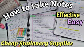 ✨How to take notes for New grade or Exam | Easy & Effective + Affordable stationery supplies✨