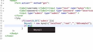 php authentication step III connect to the database