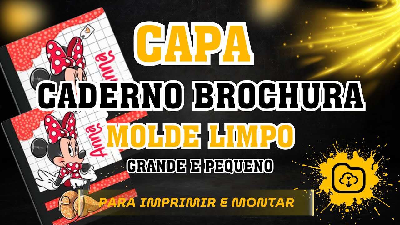 Capa de Caderno Brochura Gende e Pequeno Editável | Molde Limpo