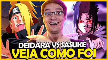 Qual episódio Sasuke luta contra o Deidara?