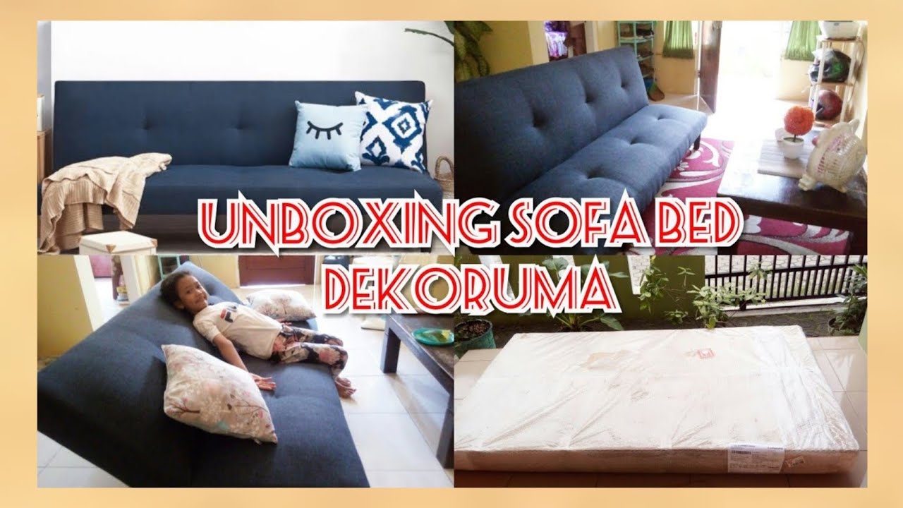 UNBOXING Sofa  Bed Dekoruma Harga  1 Jutaan  YouTube