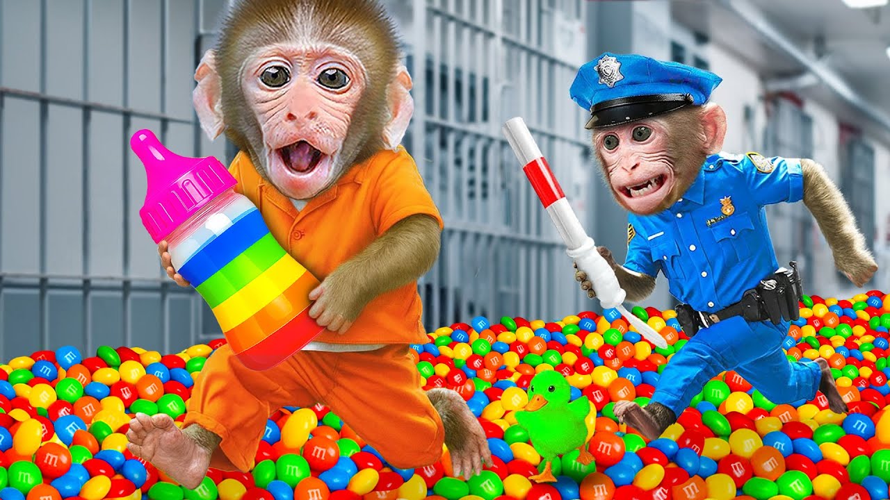 Monyet JoJi melarikan diri dari penjara ajaib dan menjadi pahlawan super | Hewan JOJI Channel