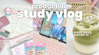 PRODUCTIVE STUDY VLOG  study for exam week, 4am studying, genshin, anime, popmart blind boxes