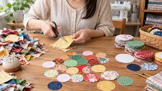 Cutting Fabric Scraps Into Circles — The Result Is Beautiful!