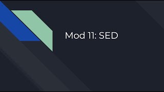 Linux: A brief intro to sed