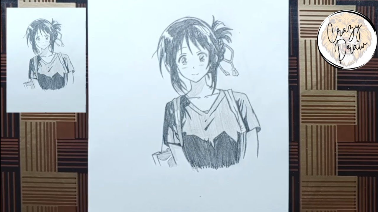 How to Draw Mitsuha Miyamizu - Step by Step ✨ | From Your Name #CrazyDraw #mitsuha 