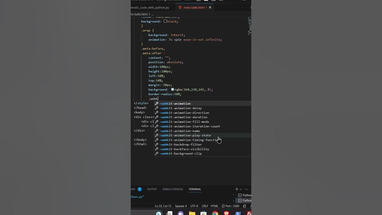 How To Make Meta balls/|How To Make Meta Balls?/ Html Css ?/ |#shorts # ...