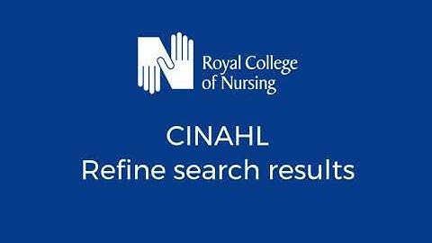 CINAHL database: refine search results