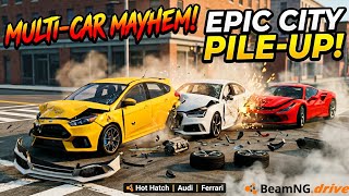 Dangerous Highway Pile Up | BeamNG.drive Realistic Car Crash Compilation