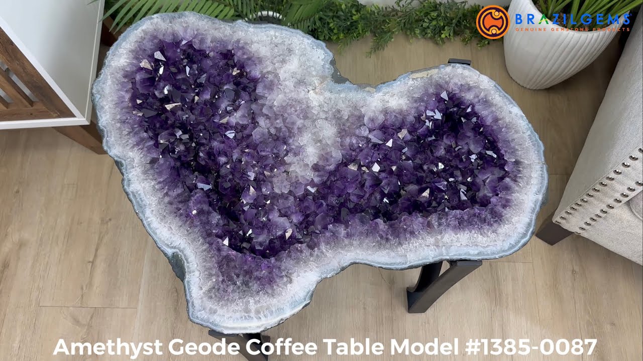 Model # 1385-0087 Amethyst Coffee Table by BrazilGems.com 🏷 FOR SALE🛍🛒Shop Now