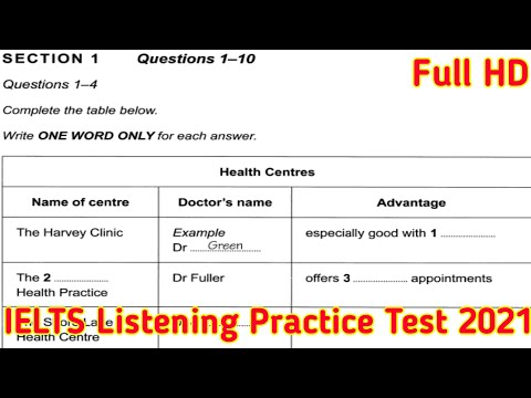 Health Center IELTS Listening  Health Center Listening | IELTS Listening Practice Test 2021 With Ans