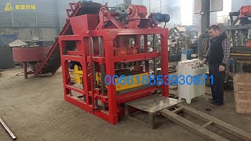 QTJ4-28 semi-automatic cement brick machine test video