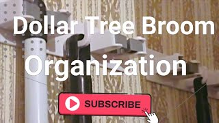 Dollar Tree Broom Organizer #dollartree #organization #clean 