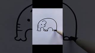 رسم فيل 🐘 بأسهل طريقة للمبتدئين يلا جربوها واعملوا لايك واشتراك ف القناة وفعلو الجرس يا حبايبي 💚