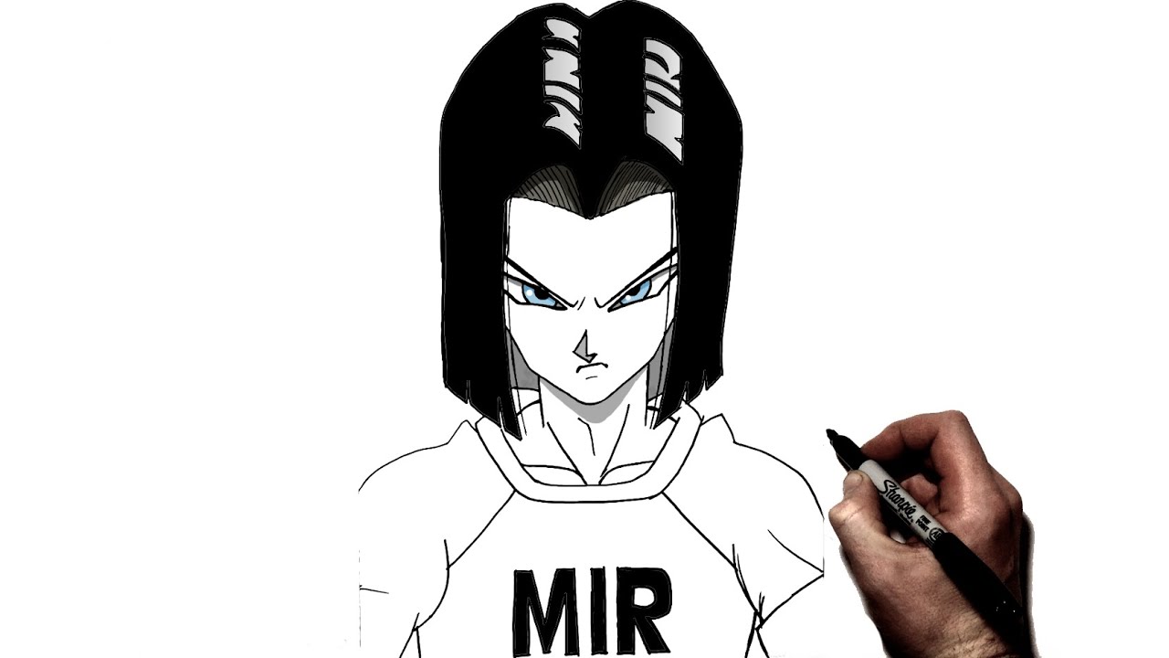 HOW TO DRAW ANDROID 17 FROM DRAGON BALL Z /// COMO DESENHAR O ANDROIDE 17  DE DRAGON BALL Z 