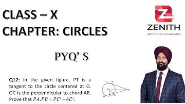 In the given figure, PT is a tangent to the circle centered at O. OC is the perpendicular...PYQs Q12