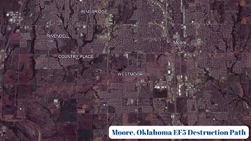 Moore EF5 2013 Tornado Destruction Path on Google Earth