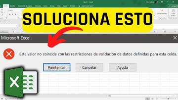 Excel error solución: Este valor no coincide con las restricciones de validación de datos defi...