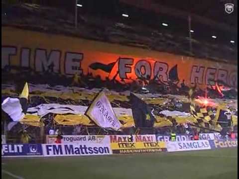 AIK - DIF Derby - Tifo börjar 2:25  "TIME FOR HEROES"