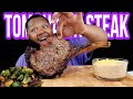 TOMAHAWK STEAK + BRUSSELS SPROUTS &amp; CORN | MUKBANG |FLAVASBYDAMEDASH