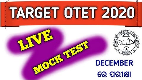 Target OTET 2020//SR STUDY POINT//LIVE MOCK TEST