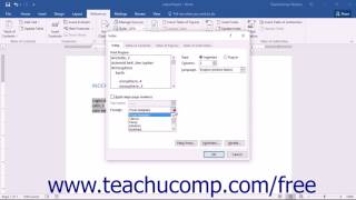 Word 2016 Tutorial Cusomizing an Index Microsoft Training