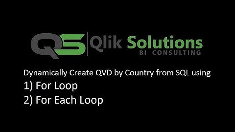 Qlik_035: Dynamically create QVDs for all countries from SQL data using For Loop and For Each Loop.