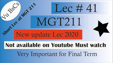 MGT211 Lecture#41|| Short Lecture || New Update Lecture (2020)