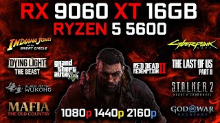 RX 9060 XT 16GB + Ryzen 5 5600 | 1080p, 1440p, 4K | RT + FSR 4 / FG | Gameplay Test 2025