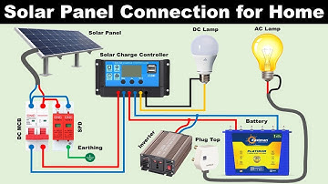 solar panel connection for home with inverter & battery @ElectricalWiringSchool