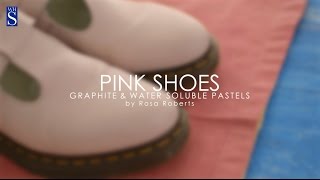 Whsmith Make A Start In Art - Shoes In Graphite And Water Soluble Pastels