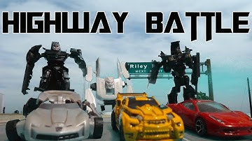 Transformers: Dark of The Moon Stop Motion - Highway Battle