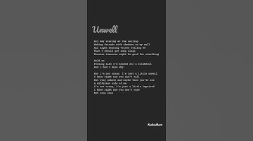 Thumbnail of "UNWELL" Matchbox Twenty (Lyrics)