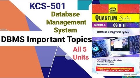Database Management System (DBMS) Important Questions for Exams || Important Topics for AKTU || PASS