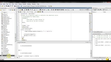 Matlab Course: How to calculate Absolute error and Relative error in Matlab