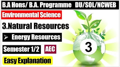 Environmental Science EVS Unit 3 Energy Resources Renewable/Non renewable AEC semester 1/2 DU SOL NC