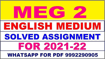 MEG 2 Solved Assignment 2021-22 in ENGLISH,  Whatsapp For Pdf  9992290905.