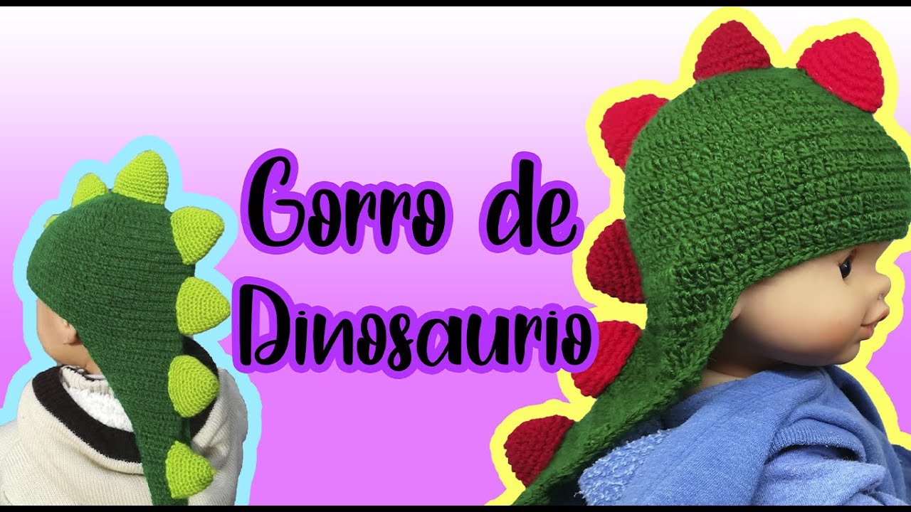 tejer Gorro de DINOSAURIO para #Crochet 😍❤️🦖 - YouTube