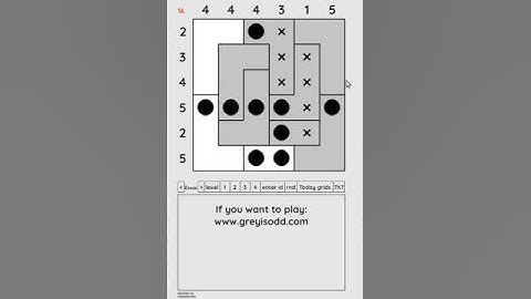 Grey is Odd - Today grids. Solution level 3 6X6 dated 04-26-2024 #logicpuzzles #logicgames  #games