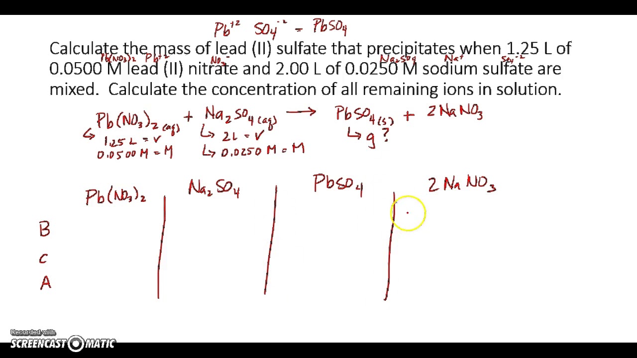 Solution Stoichiometry Limiting Reactant Problem - YouTube