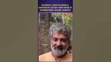 Rajamouli, Rama Rajamouli, Karthikeya Caste Their Votes at International School Sheikpet