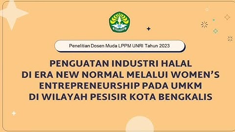 Video Penelitian Skema Dosen Muda DIPA UNRI 2023