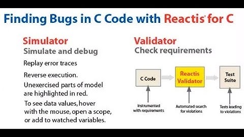 Finding Bugs in C Code with Reactis for C