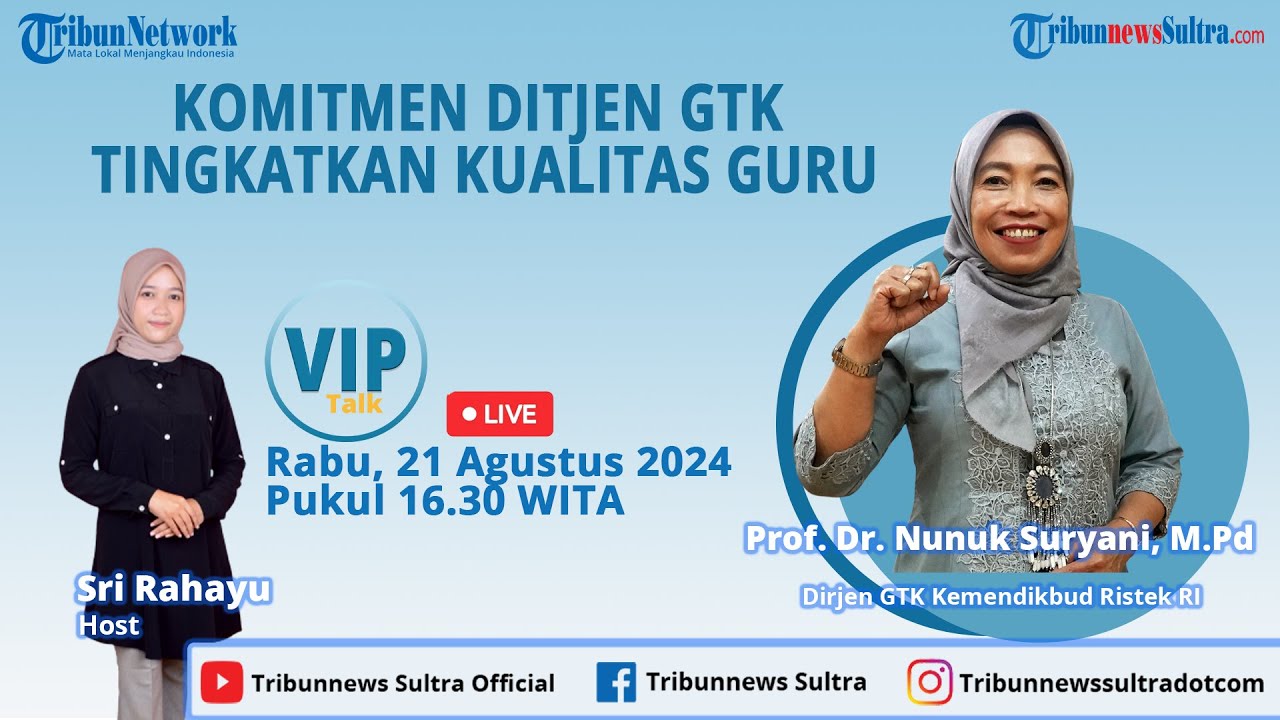 🔴 VIP TALK : Komitmen DITJEN GTK Tingkatkan Kualitas Guru