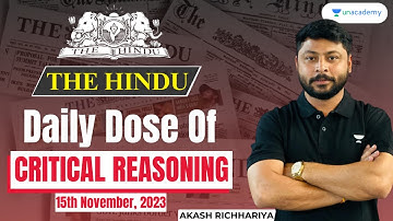 The Hindu : Daily Dose of Critical Reasoning for CLAT 2024 | Unacademy CLAT | CLAT #clat #clat2024